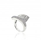 Invisible Set Twisted Rectangle Diamond Ring